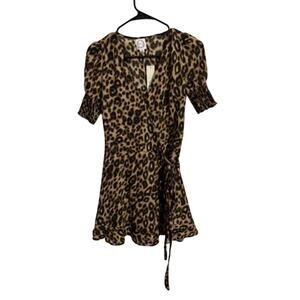 Blue Rain for Francesca's Cheetah Print Wrap Dress - Women's XS